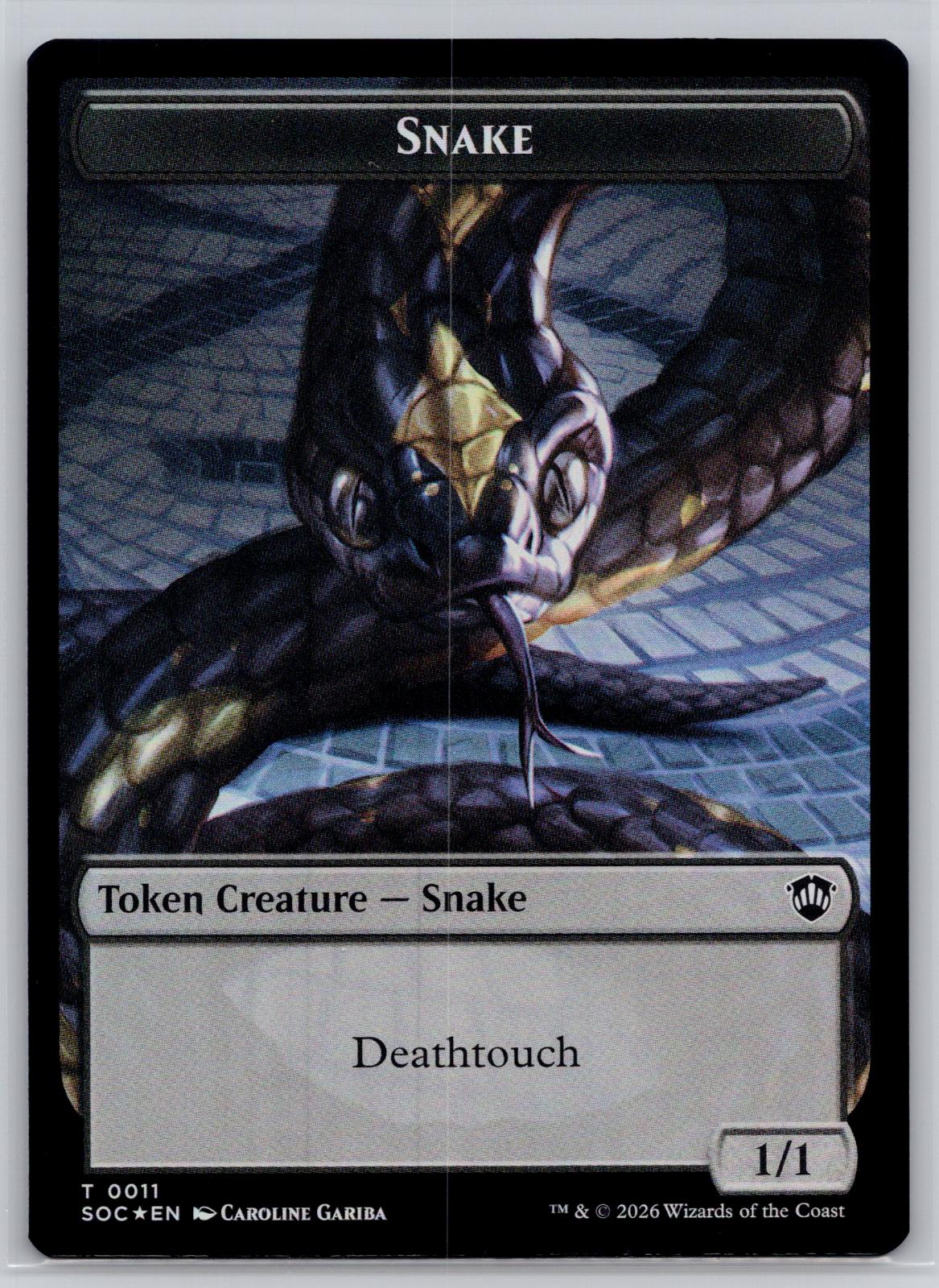 Snake // Zombie Double-Sided Token Commander: Secrets of Strixhaven M:TG Foil NM