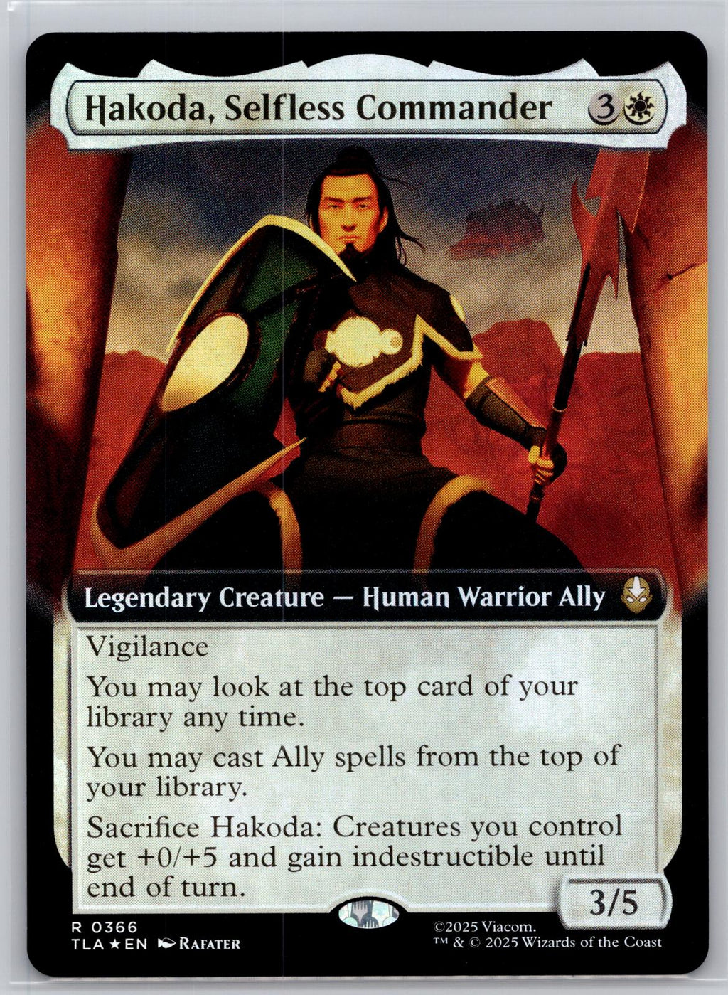 Hakoda, Selfless Commander (Extended Art) Avatar:The Last Airbender M:TG Foil NM