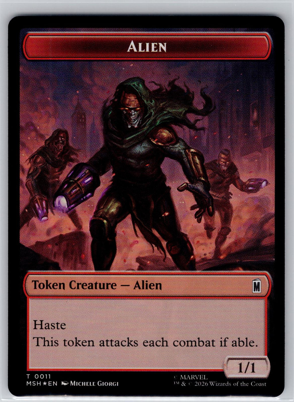 Wall // Alien Double-Sided Token Holo Marvel Super Heroes M:TG Foil NM