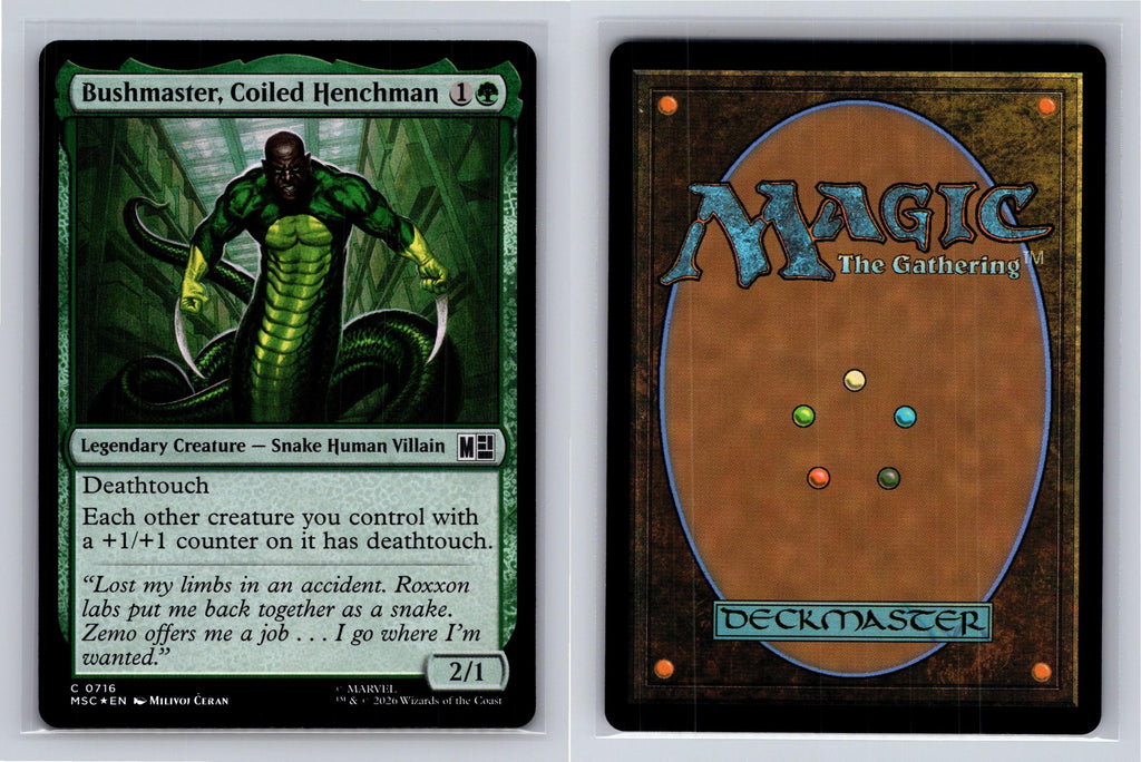 Bushmaster, Coiled Henchman Commander: Marvel Super Heroes MtG Foil NM