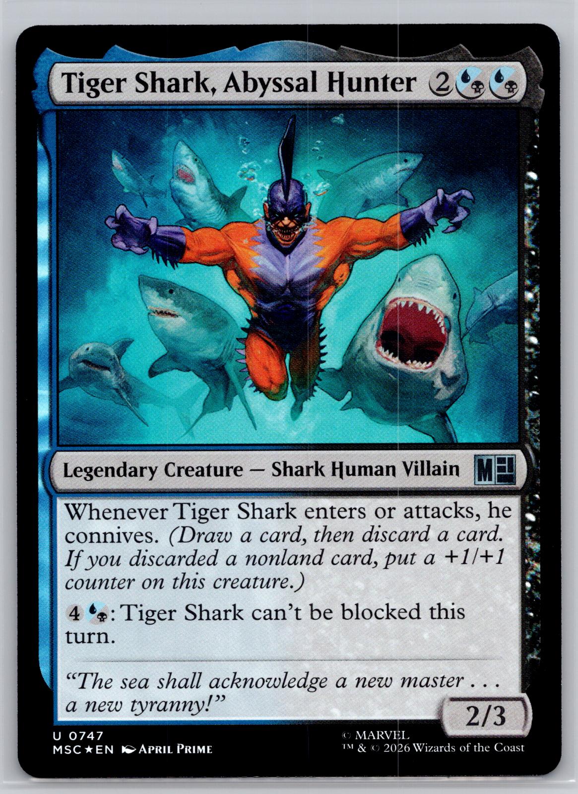 Tiger Shark, Abyssal Hunter Commander: Marvel Super Heroes M:TG Foil NM