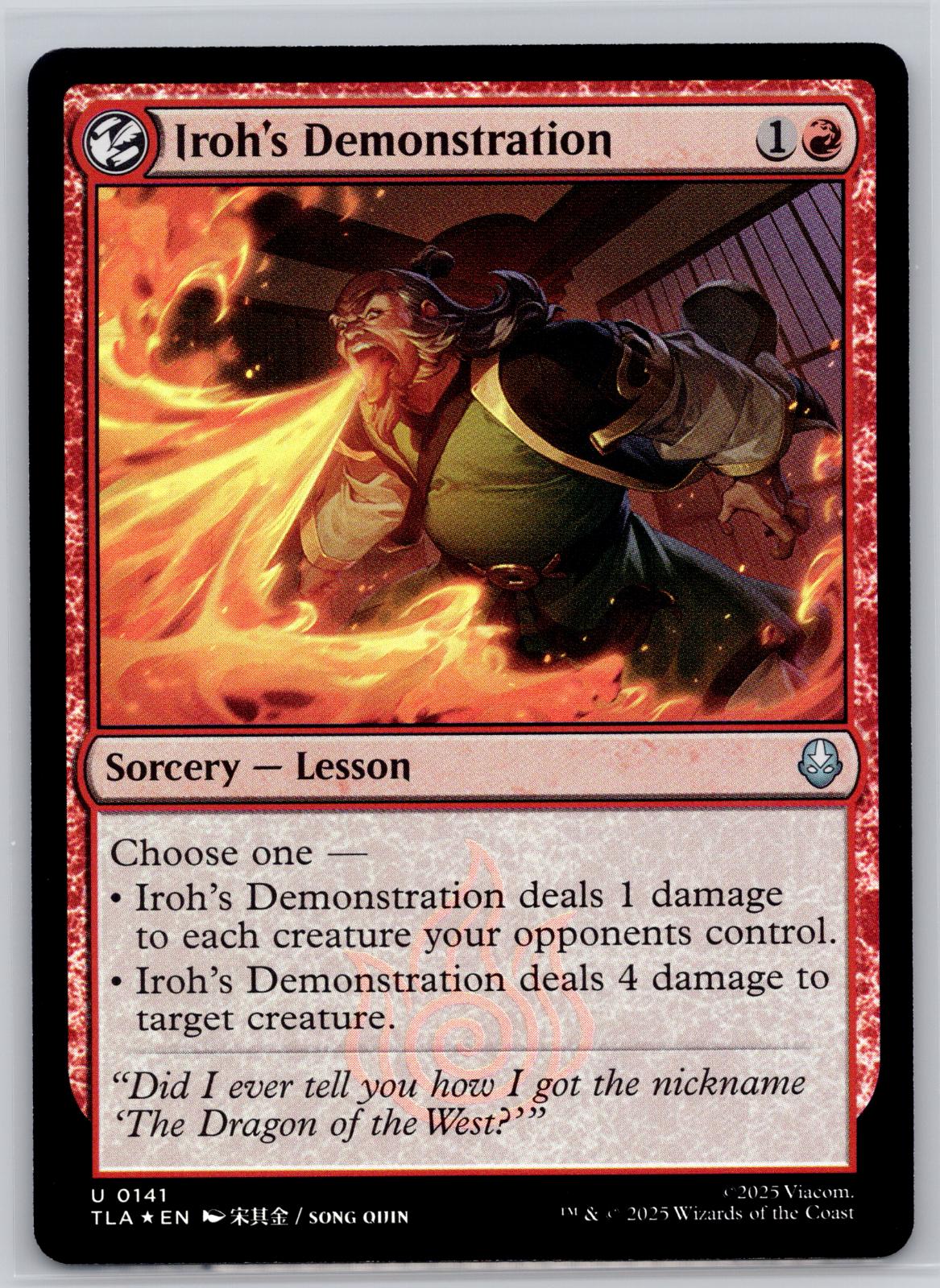 Iroh's Demonstration Avatar: The Last Airbender Magic: The Gathering Foil NM