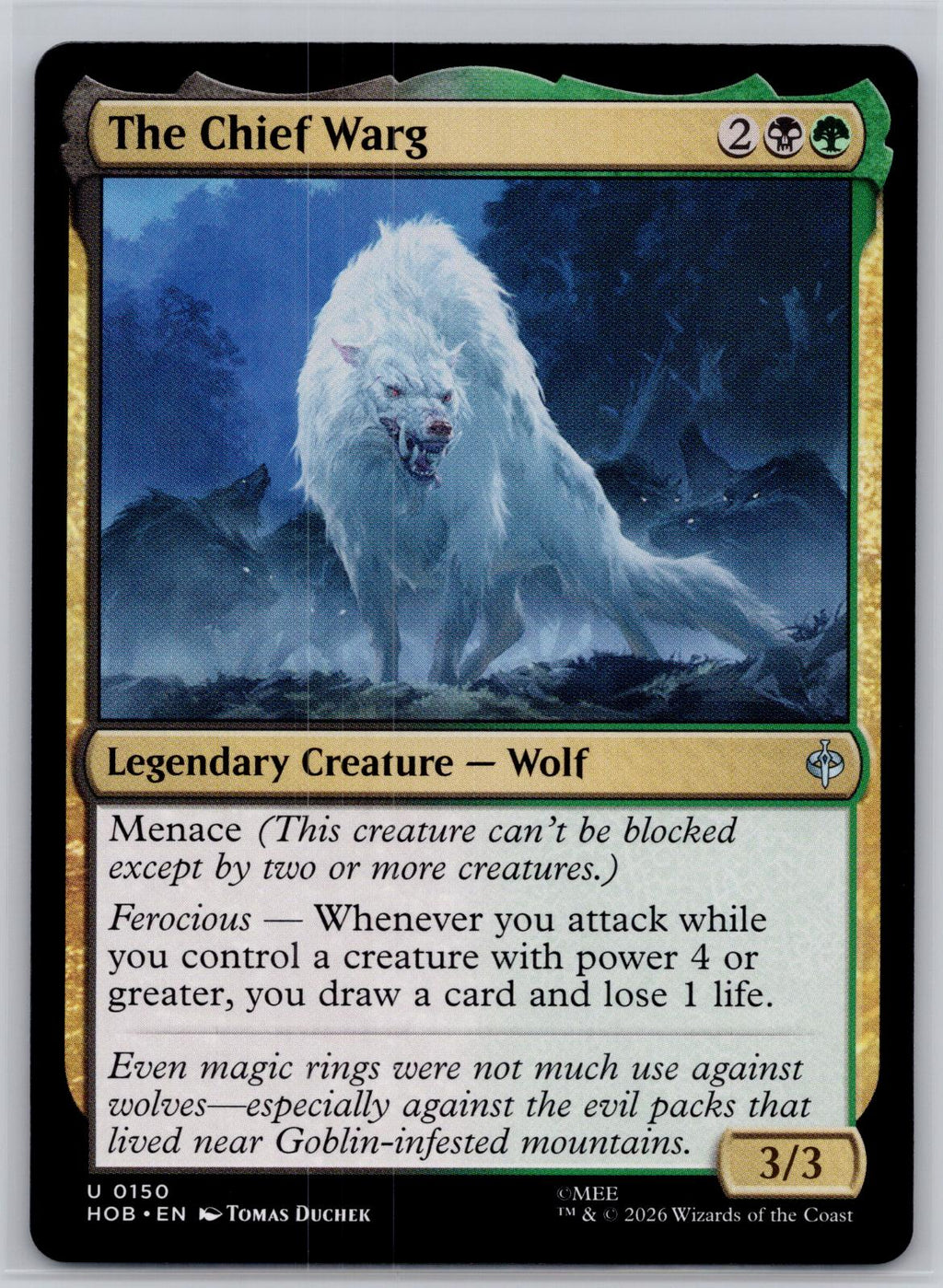 The Chief Warg The Hobbit Magic: The Gathering Near Mint