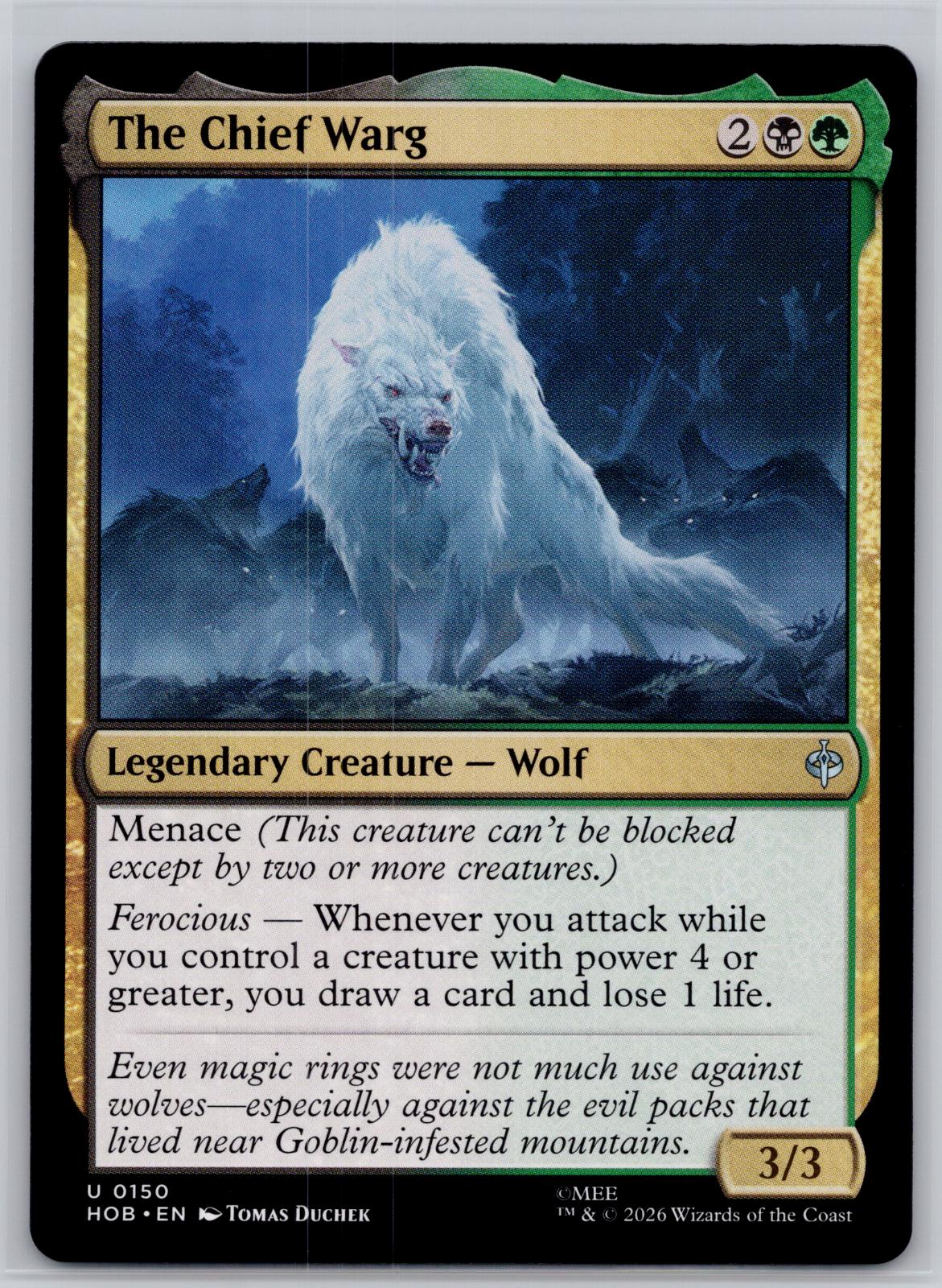 The Chief Warg The Hobbit Magic: The Gathering Near Mint