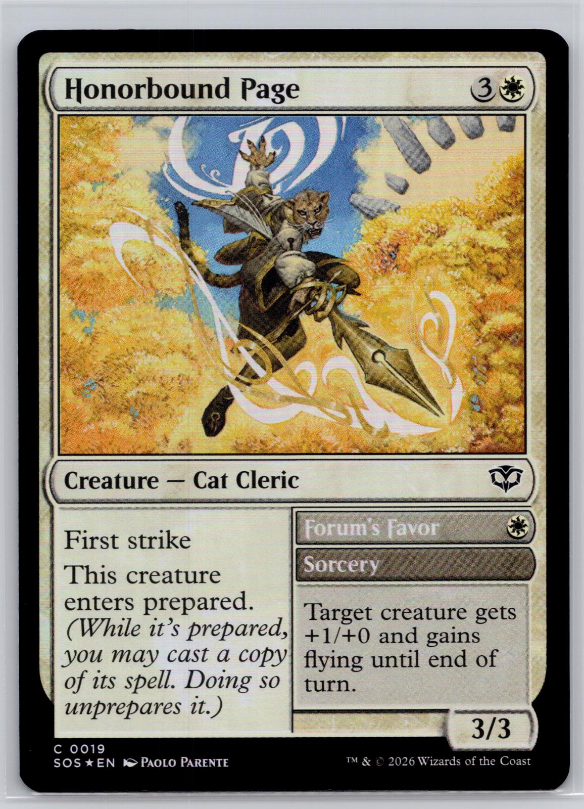 Honorbound Page Secrets of Strixhaven Magic: The Gathering Foil Near Mint