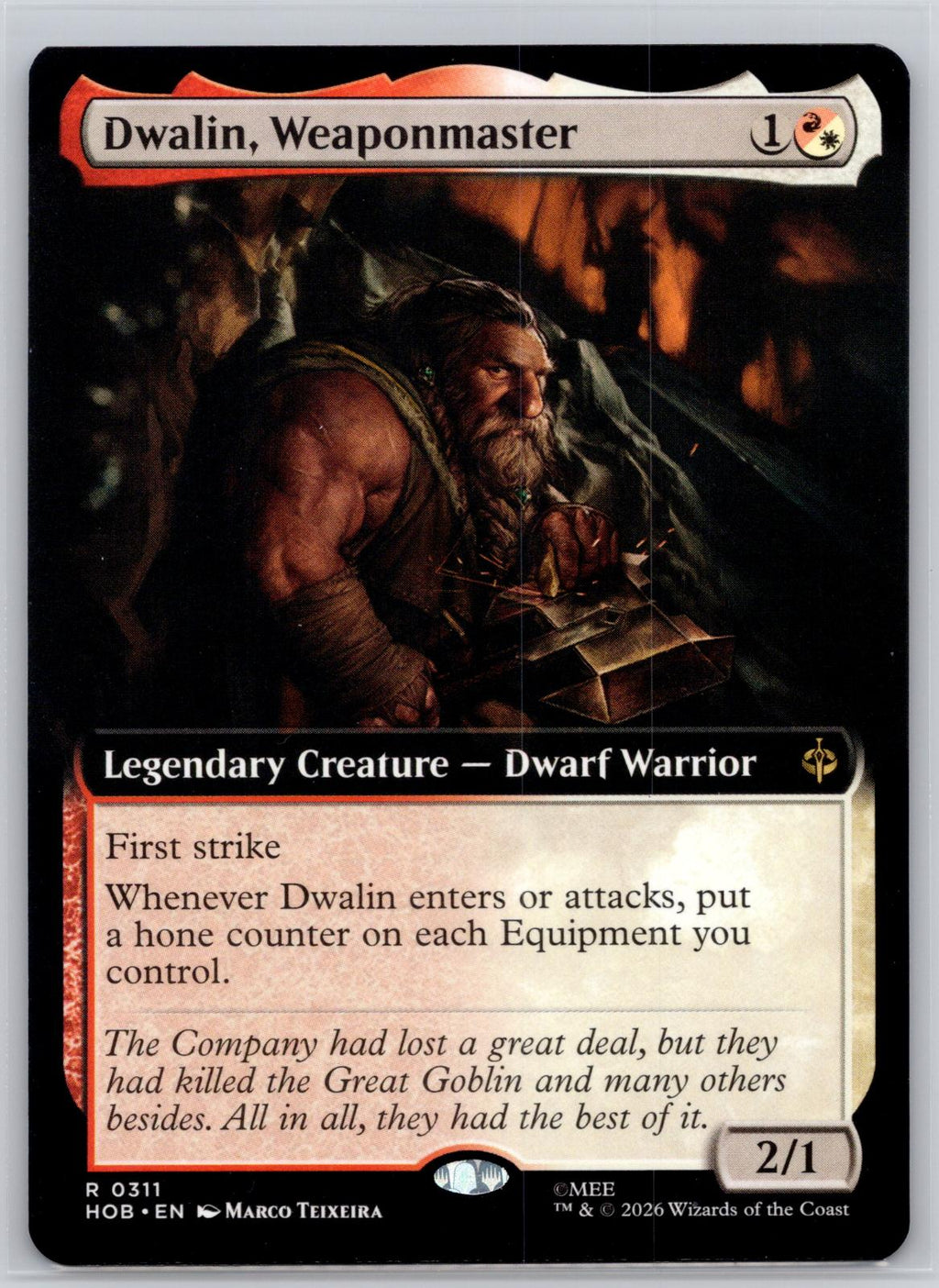 Dwalin, Weaponmaster (Extended Art) The Hobbit Magic: The Gathering Near Mint