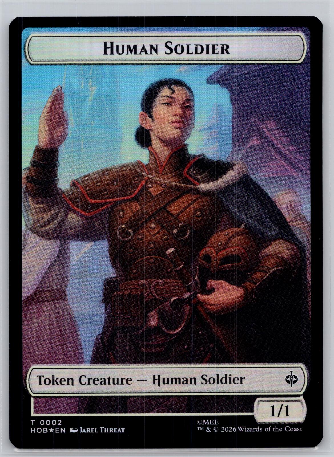 Human Soldier // Dwarf Double-Sided Token The Hobbit Magic:The Gathering Foil NM