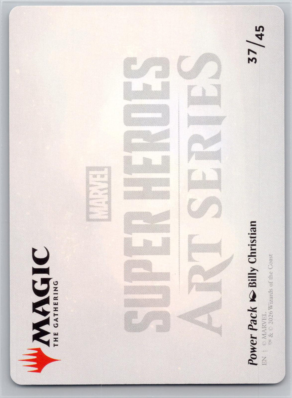 Power Pack Art Card Art Series: Marvel Super Heroes Magic: The Gathering NM