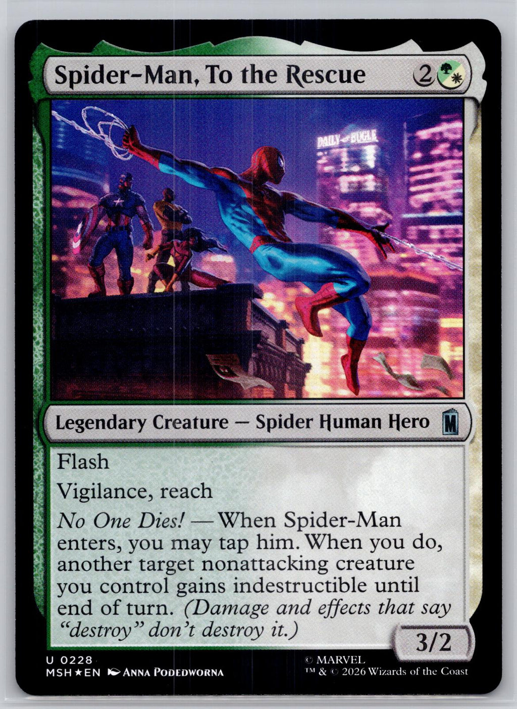 Spider-Man, To the Rescue Marvel Super Heroes Magic: The Gathering Foil NM