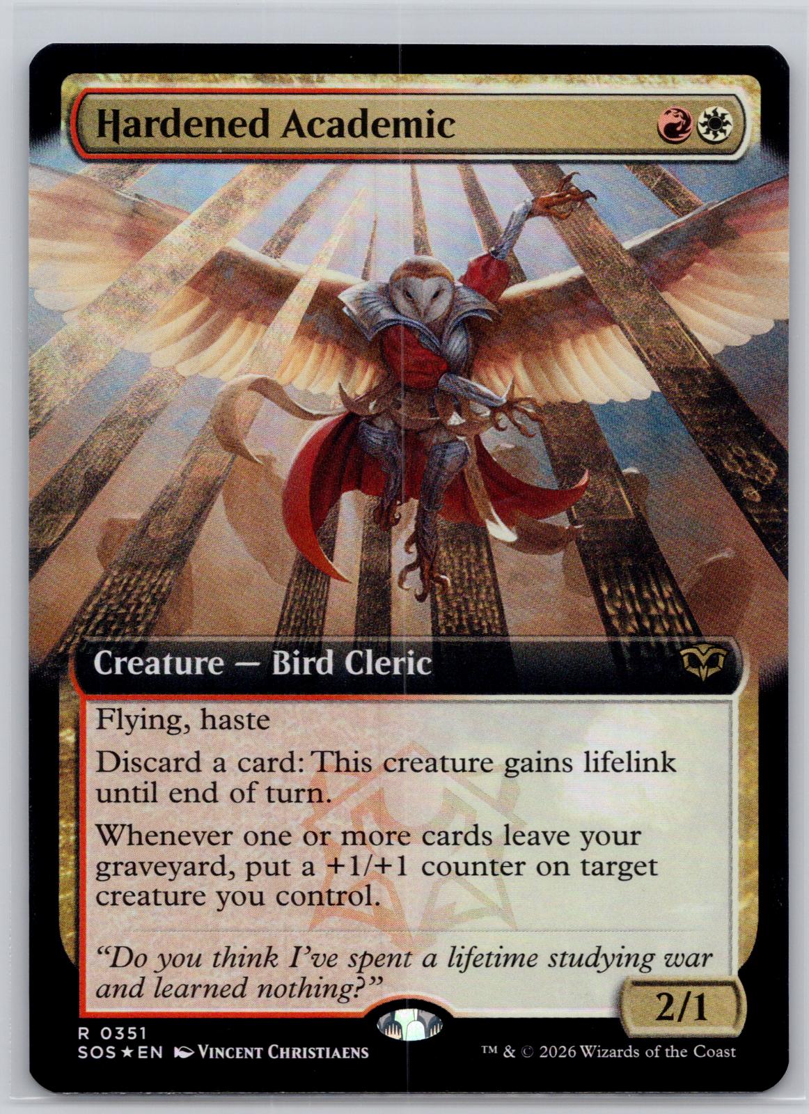 Hardened Academic (Extended Art) Secrets of Strixhaven M:TG Foil NM