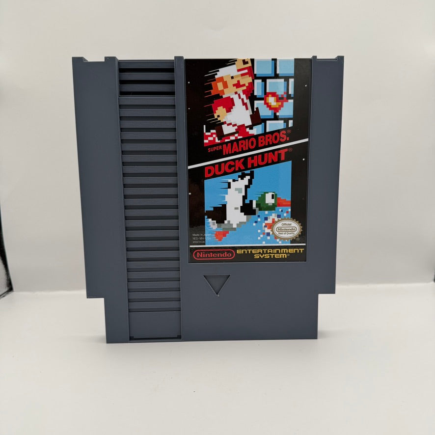 Super Mario Bros. & Duck Hunt Giant NES Cartridge — 3D Printed Display Piece