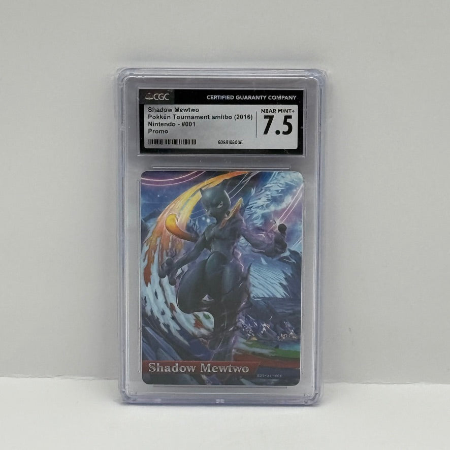 Shadow Mewtwo Pokken Tournament Amiibo Card 2016 Nintendo #001 Promo CGC 7.5 Near Mint+