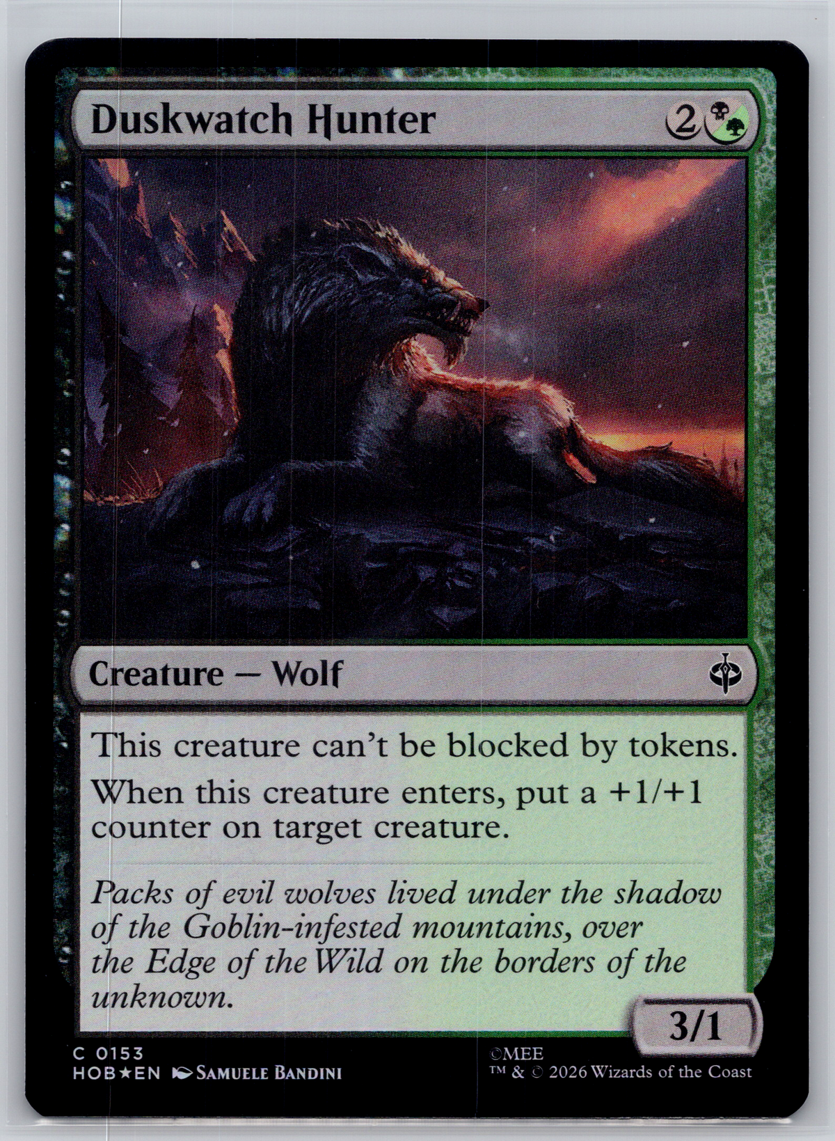 Duskwatch Hunter The Hobbit Magic: The Gathering Foil Near Mint