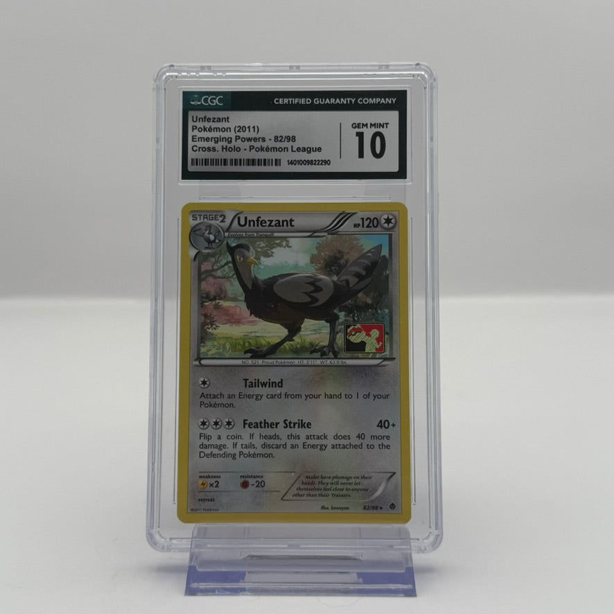 2011 Pokémon Unfezant #82 Emerging Powers Cross Holo CGC 10 GEM MINT
