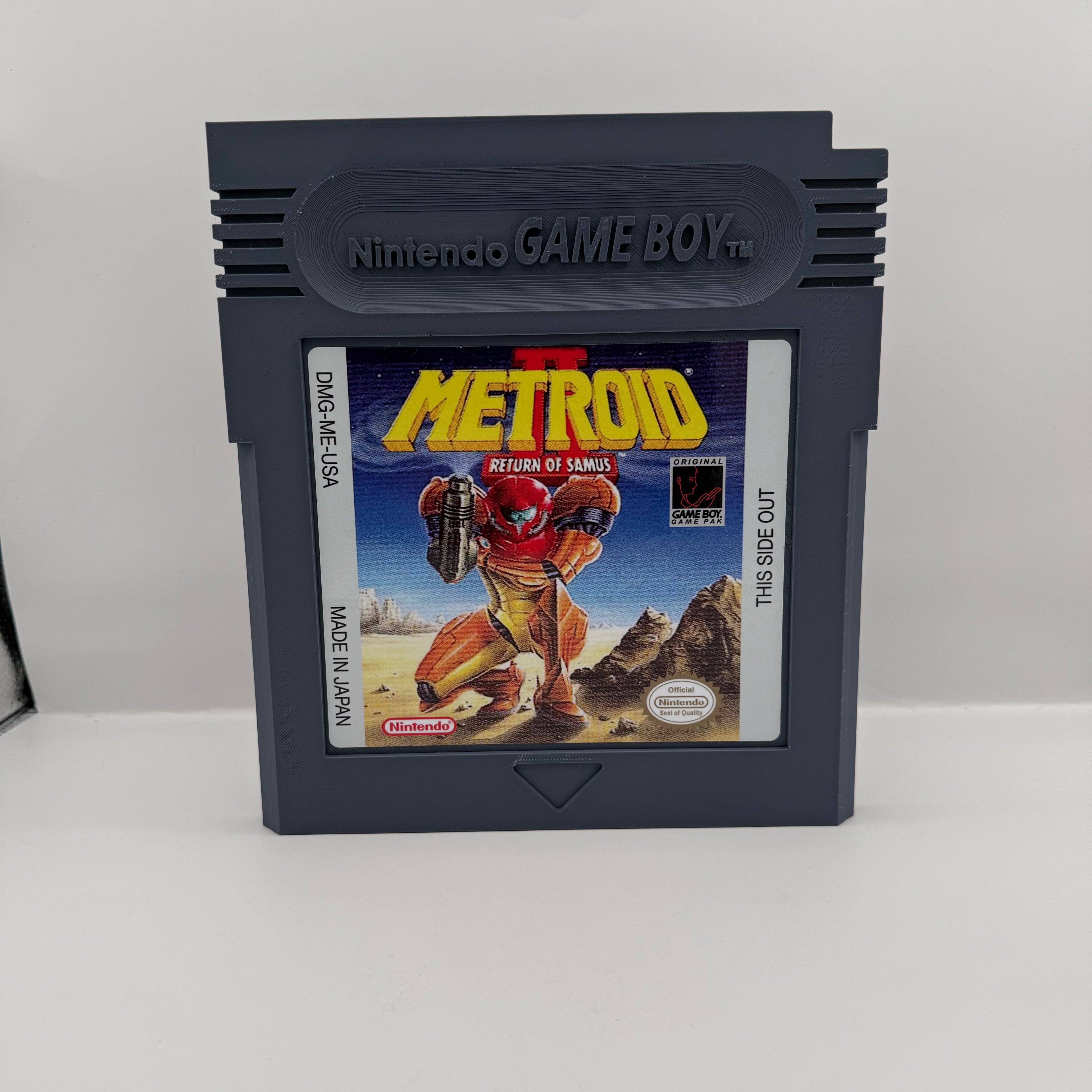 Metroid II Return of Samus Giant GameBoy Cartridge — 3D Printed Display Piece