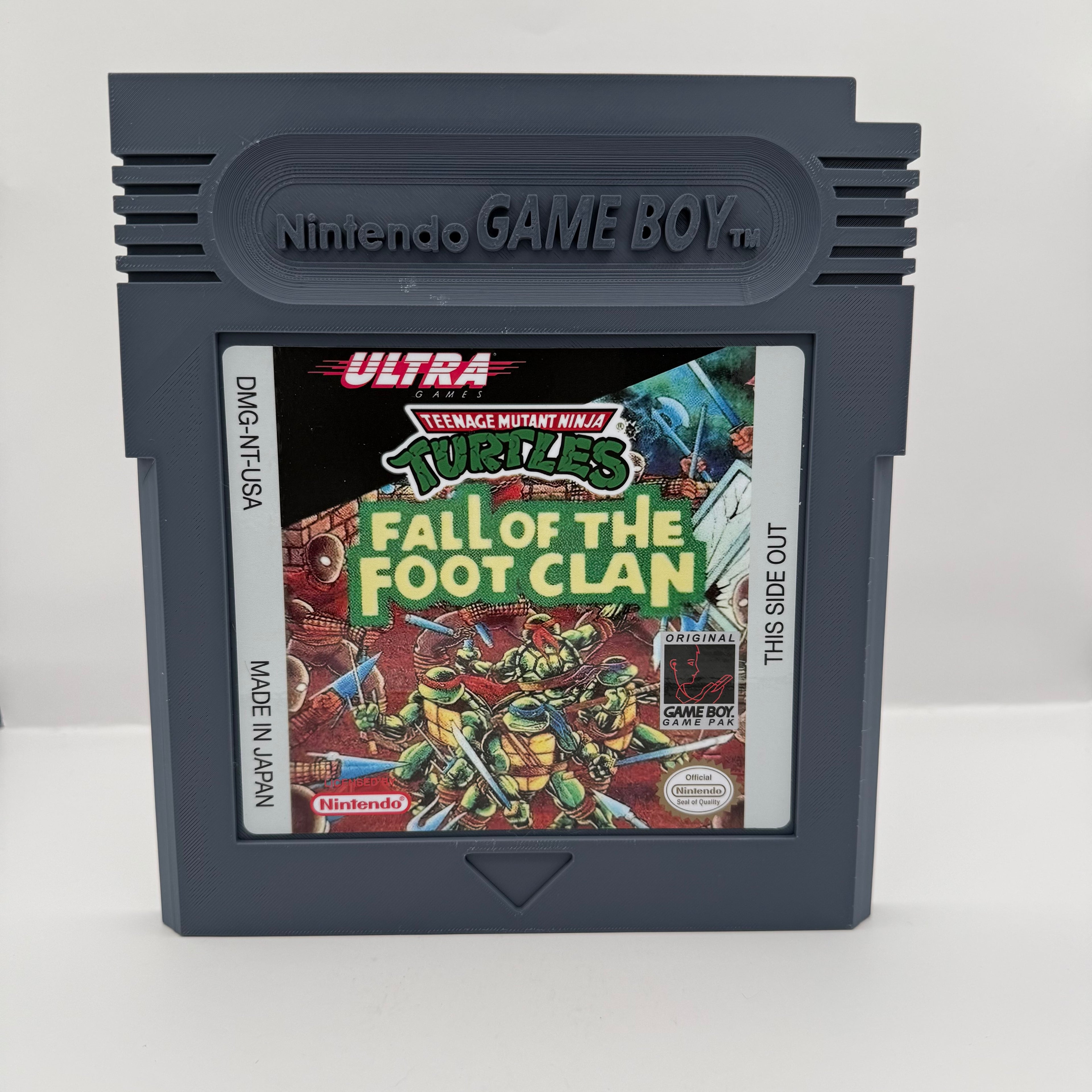 Teenage Mutant Ninja Turtles Fall of the Foot Clan Giant GameBoy Cartridge — 3D Printed Display Piece