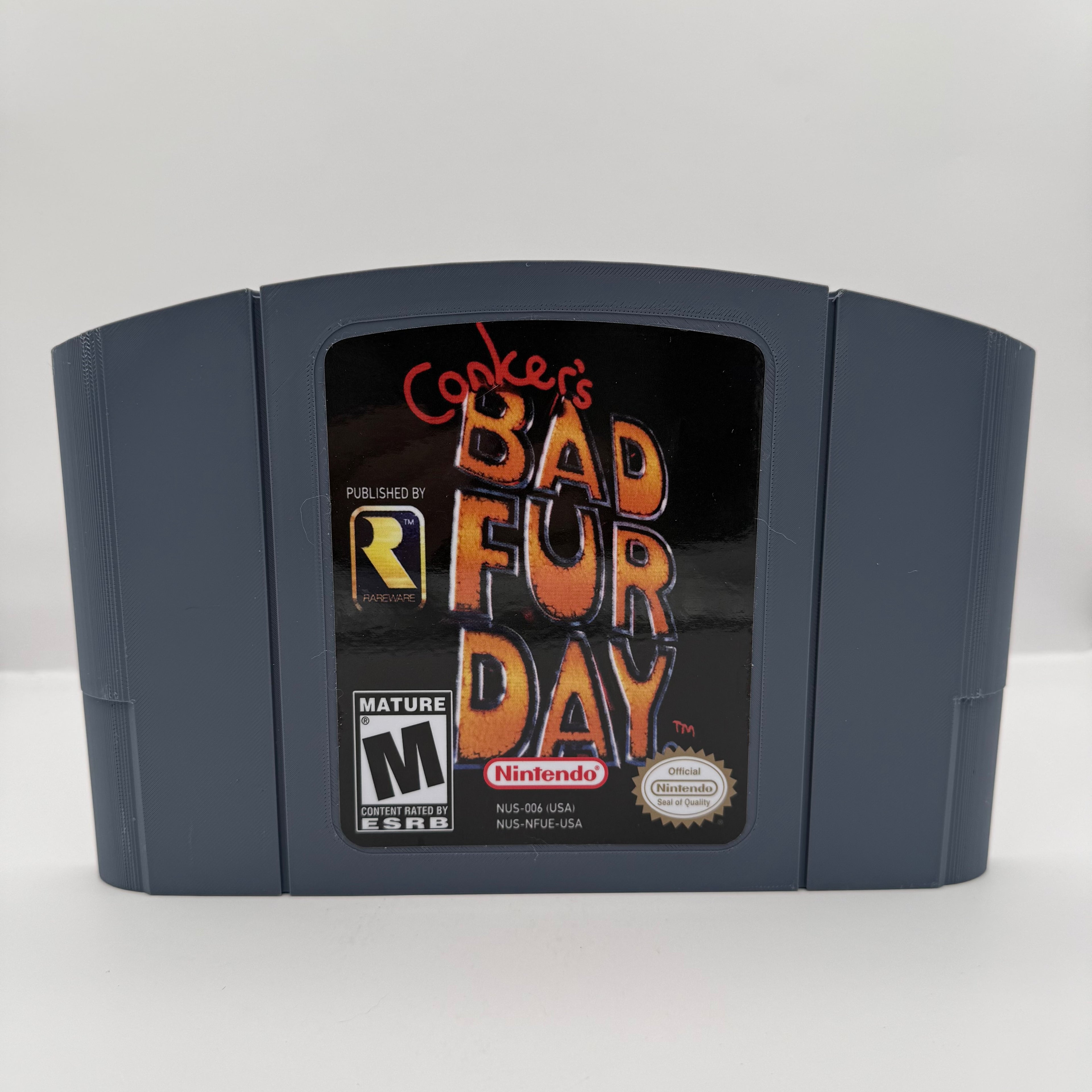 Conker's Bad Fur Day Giant N64 Cartridge — 3D Printed Display Piece