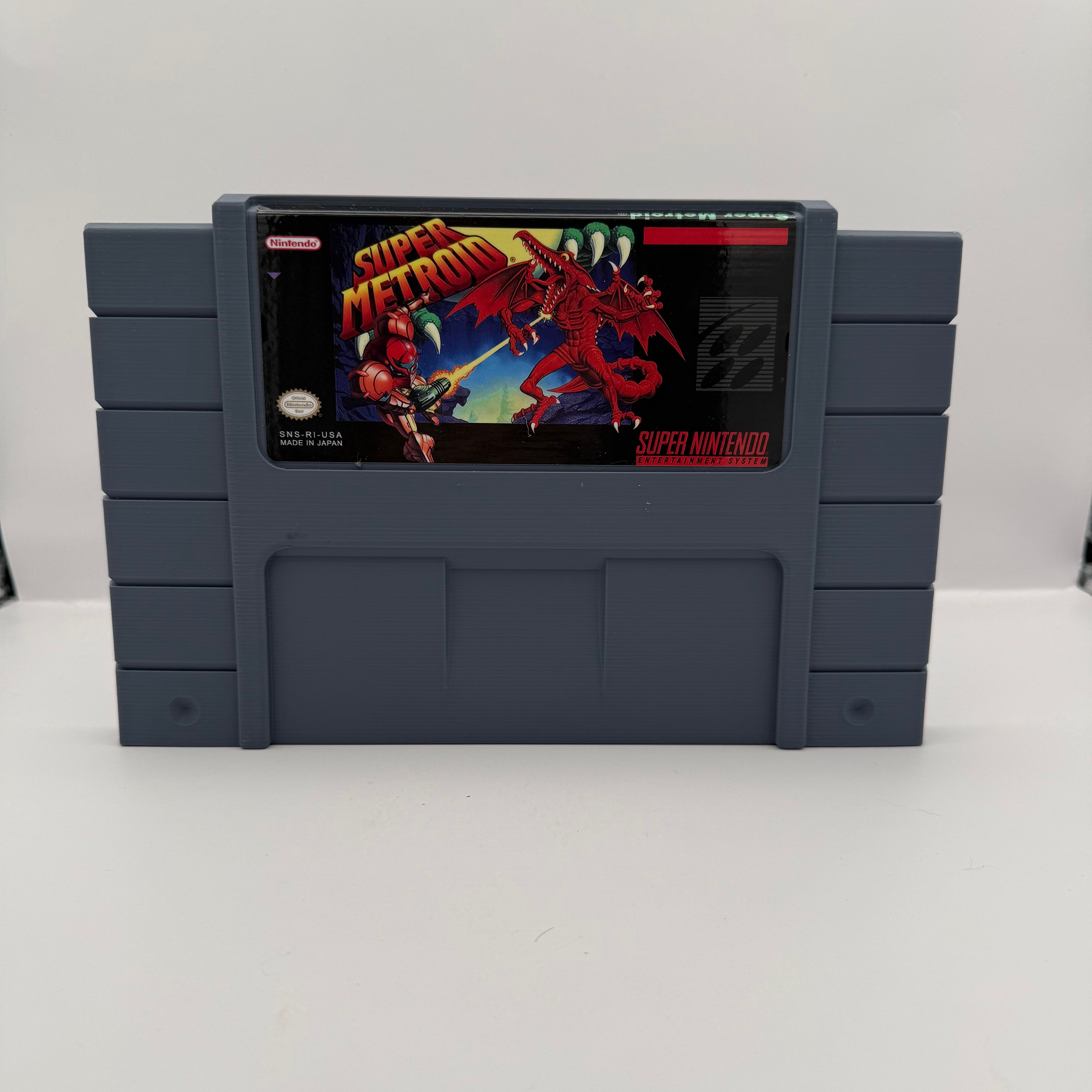 Super Metroid Giant SNES Cartridge — 3D Printed Display Piece