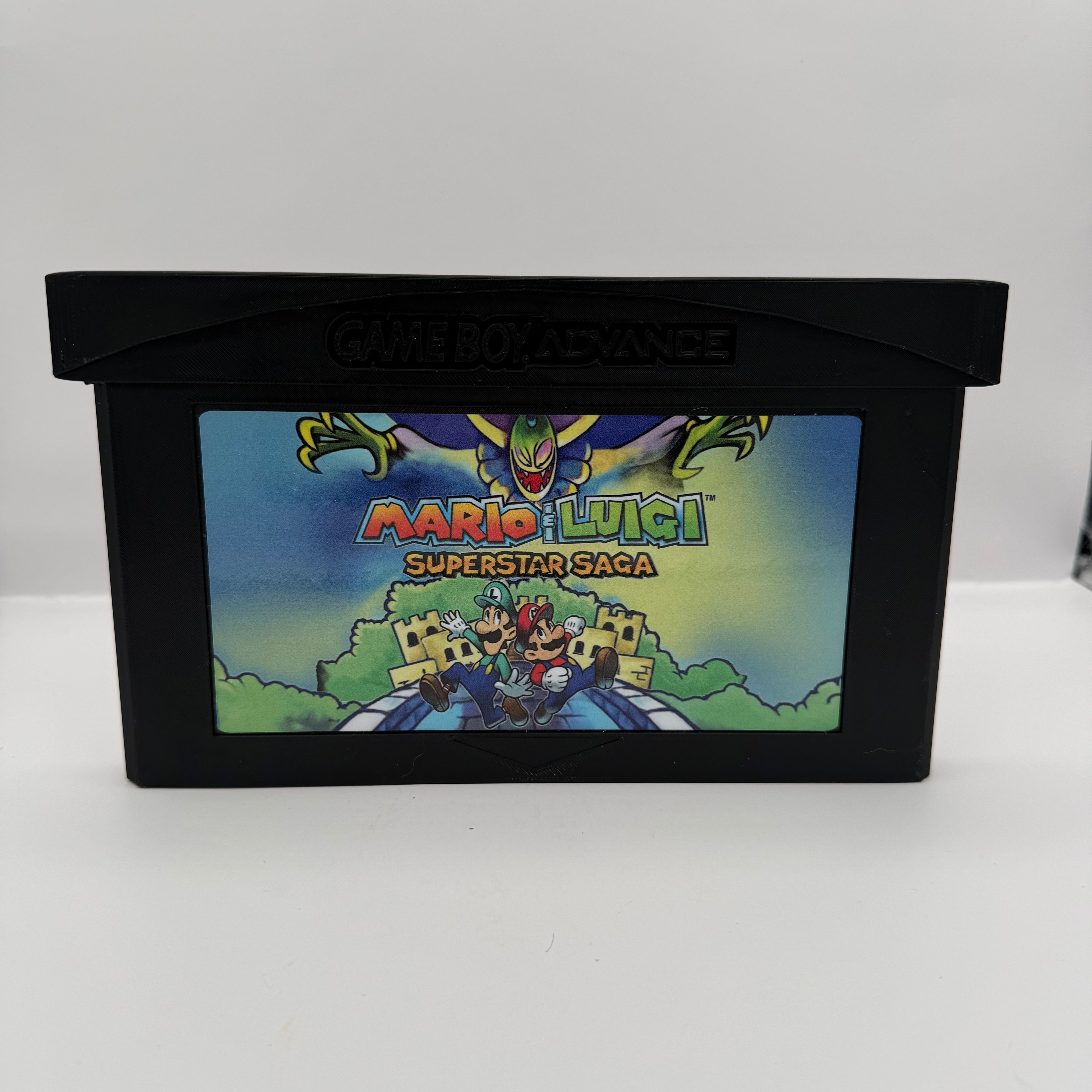 Mario & Luigi Superstar Saga Giant GBA Cartridge — 3D Printed Display Piece