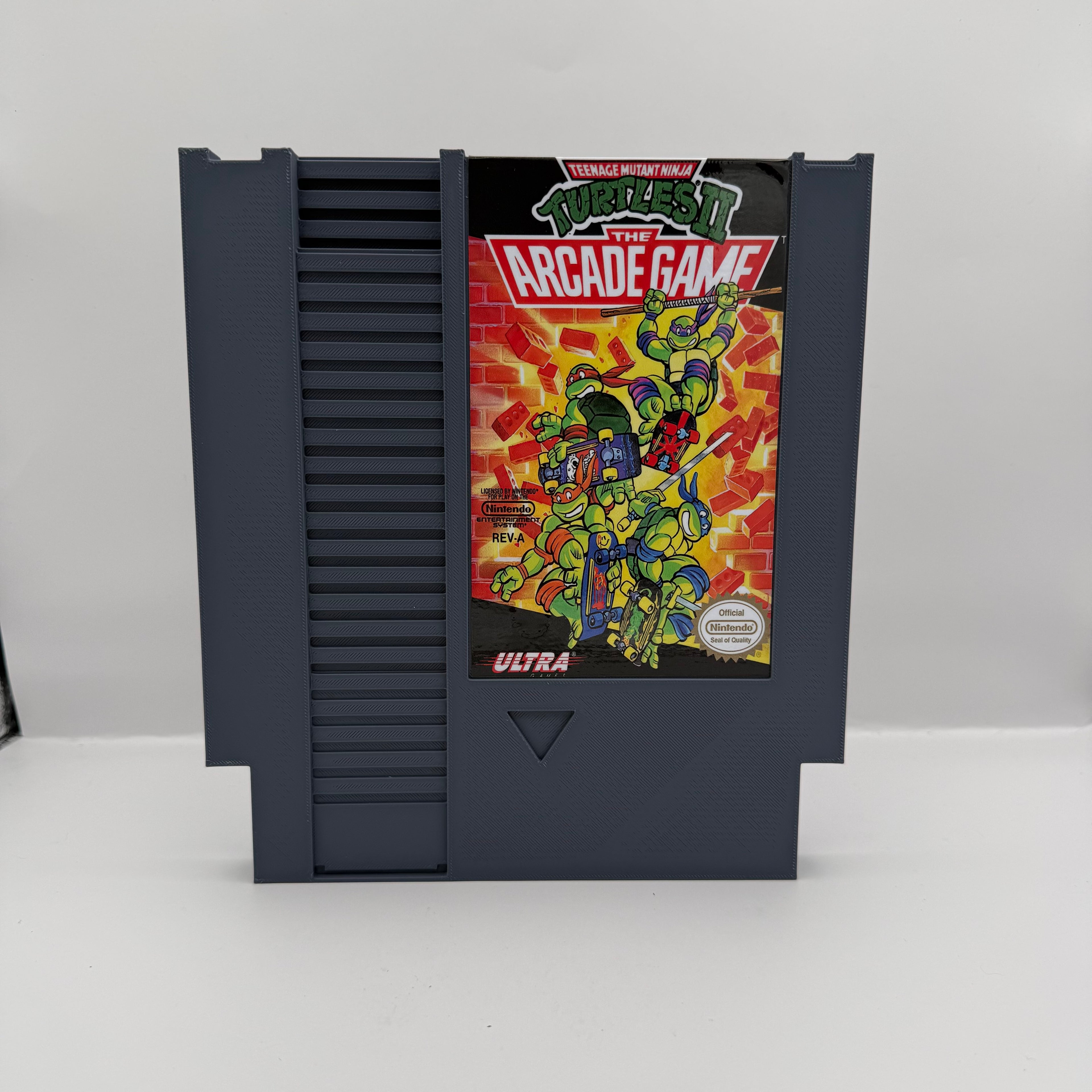 Teenage Mutant Ninja Turtles II The Arcade Game Giant NES Cartridge — 3D Printed Display Piece