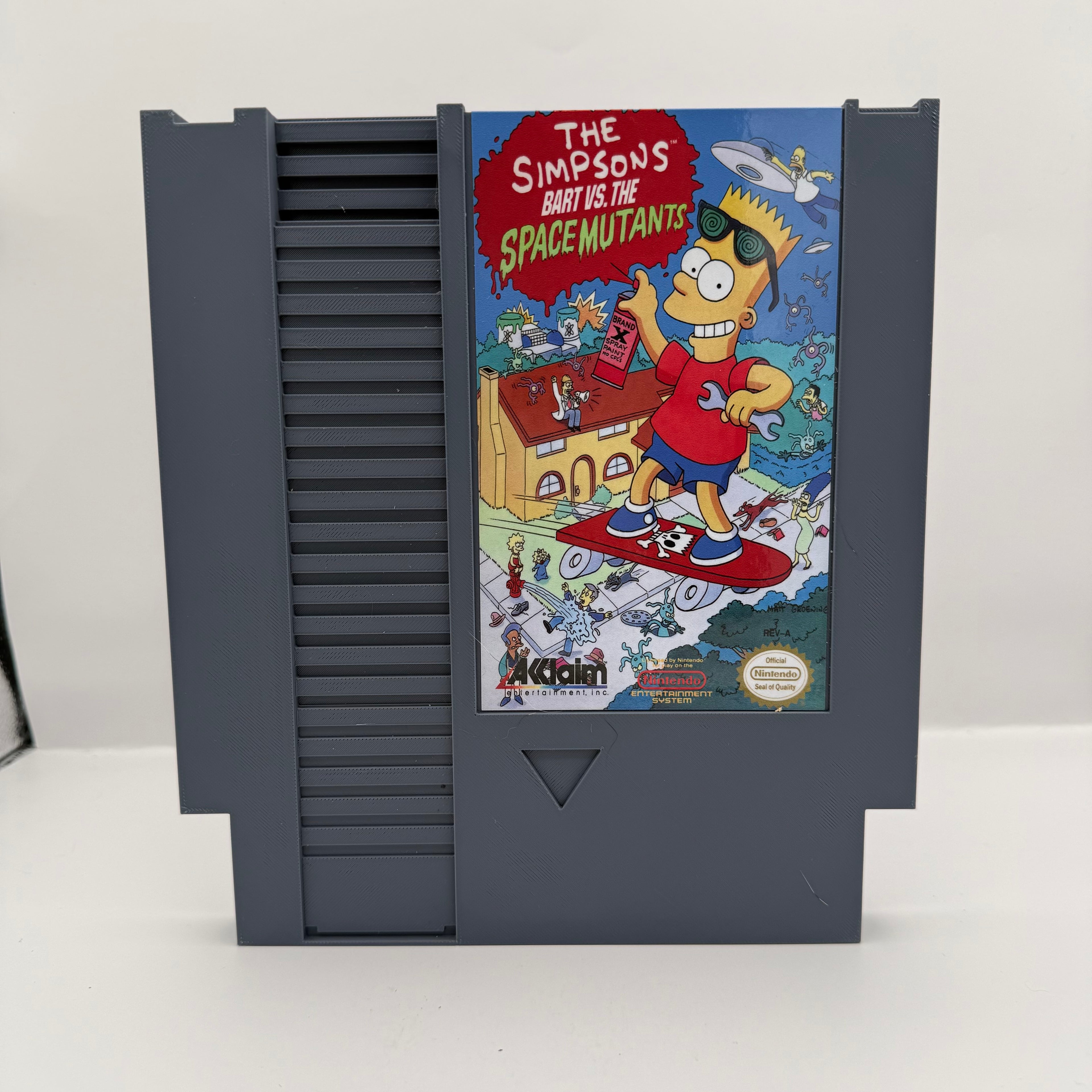 The Simpsons Bart vs The Space Mutants Giant NES Cartridge — 3D Printed Display Piece