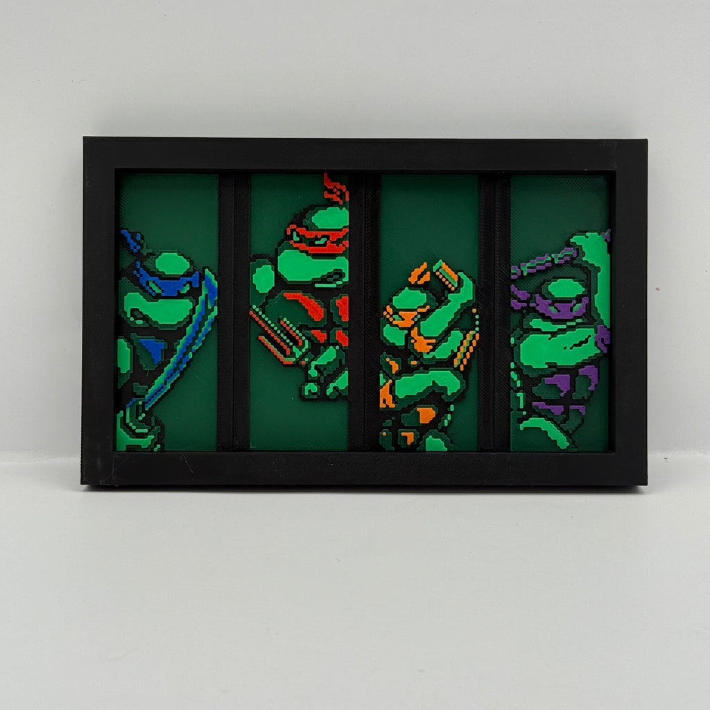 Impression 3D de l'écran de sélection de Tortues Ninja