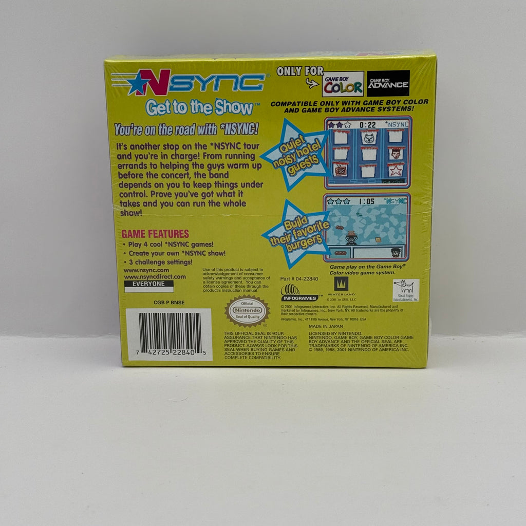 *NSYNC: Get to the Show - Game Boy Color (Brand New Sealed)