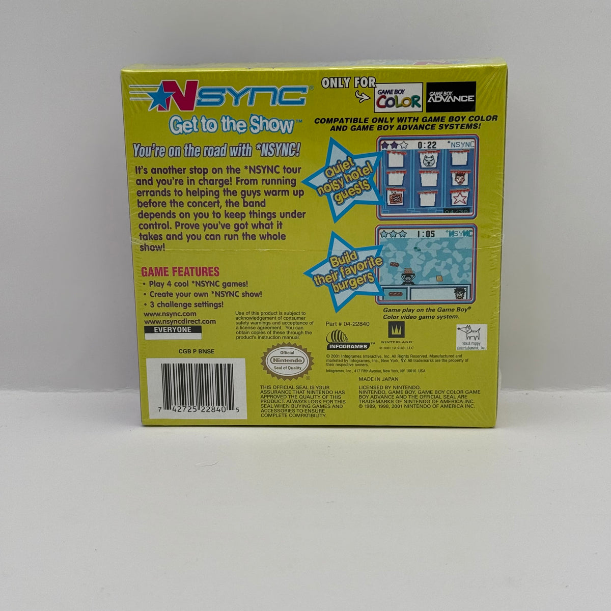 *NSYNC: Get to the Show - Game Boy Color (Brand New Sealed)