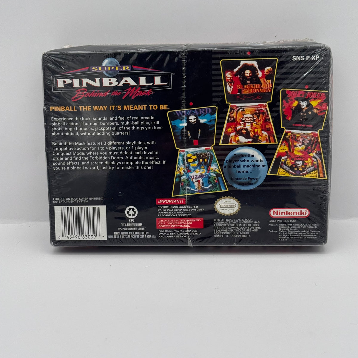 Super Pinball: Behind the Mask - Super Nintendo (Brand New Sealed)