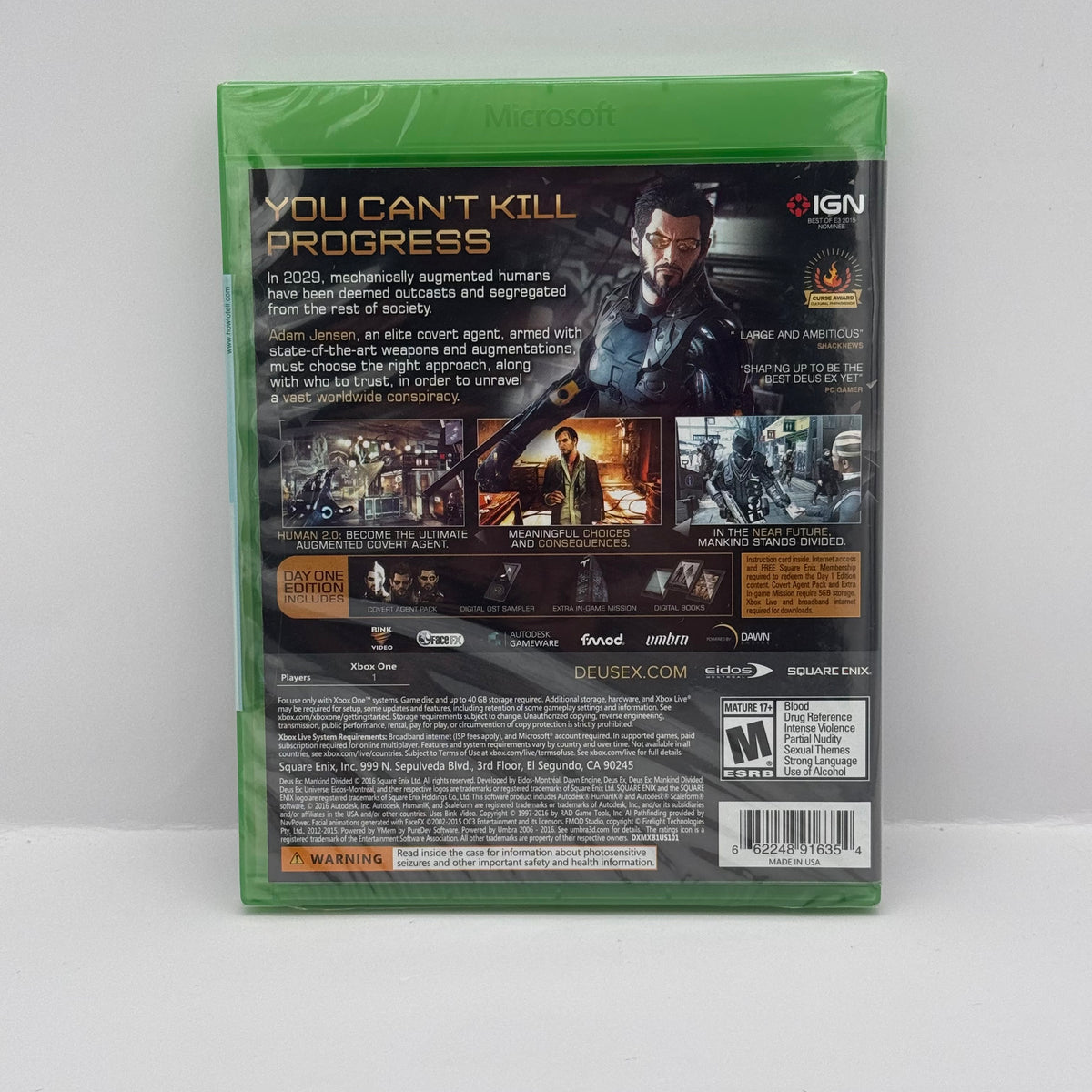 Deus Ex: Mankind Divided - Day One Edition - Xbox One (Brand New Sealed)