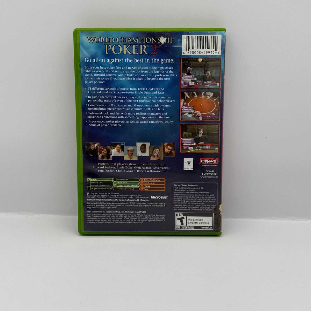 World Championship Poker 2: Featuring Howard Lederer - Original Xbox - CIB