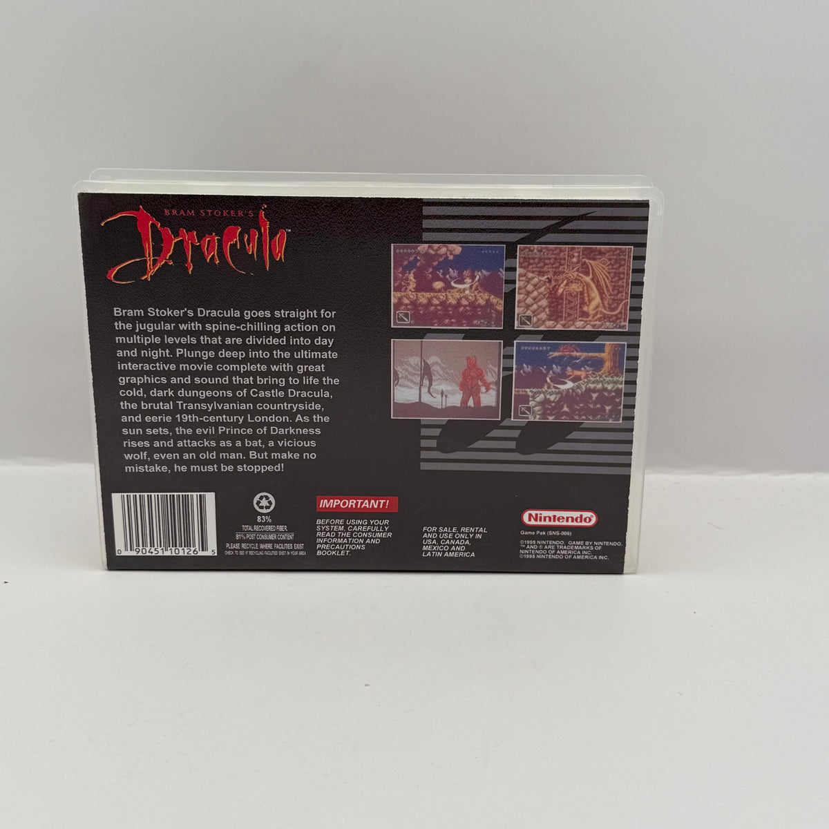 Bram Stoker's Dracula Custom Game Case - SNES (Case Only, No Game)
