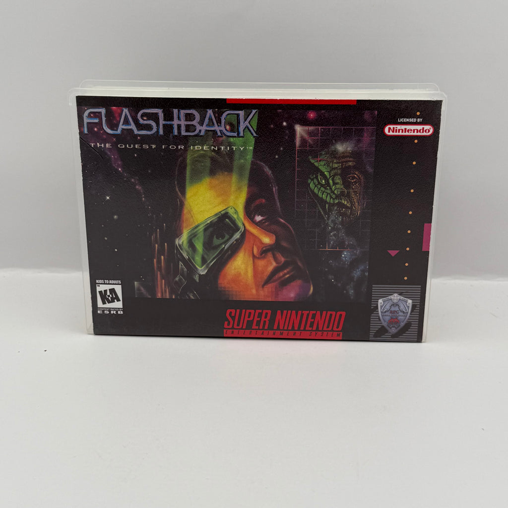 Flashback: The Quest for Identity Custom Game Case - SNES (Case Only, No Game)