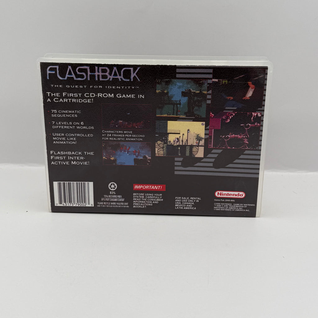 Flashback: The Quest for Identity Custom Game Case - SNES (Case Only, No Game)