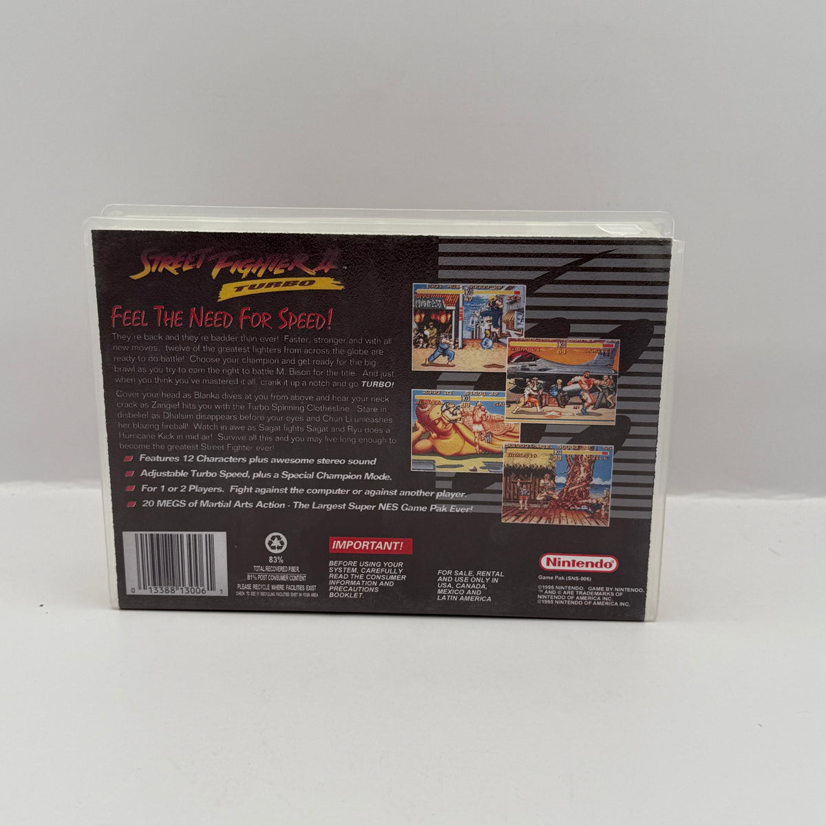 Street Fighter II Turbo Custom Game Case - SNES (Case Only, No Game)