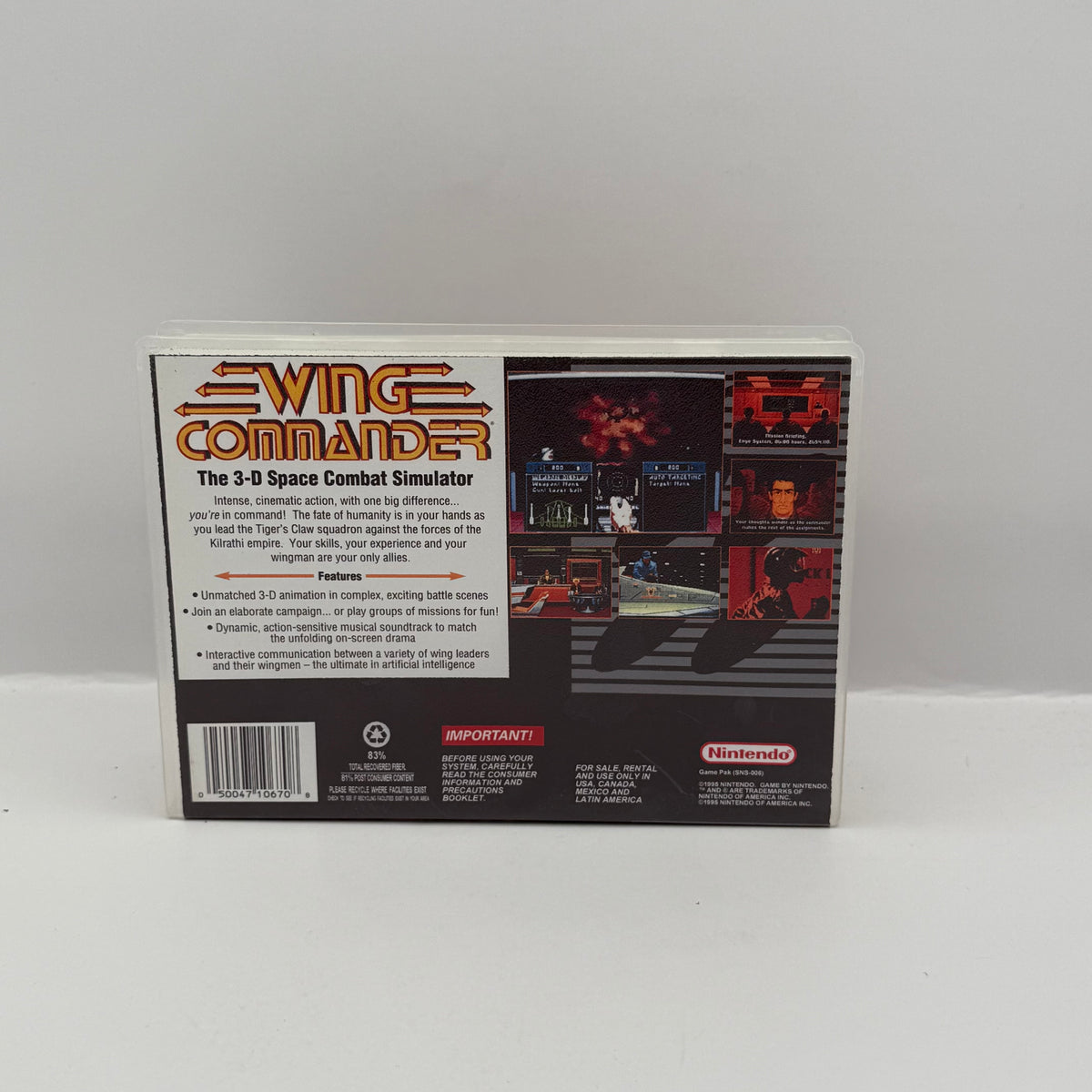 Wing Commander Custom Game Case - SNES (Case Only, No Game)