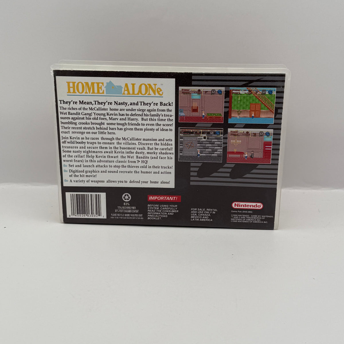 Home Alone Custom Game Case - SNES (Case Only, No Game)