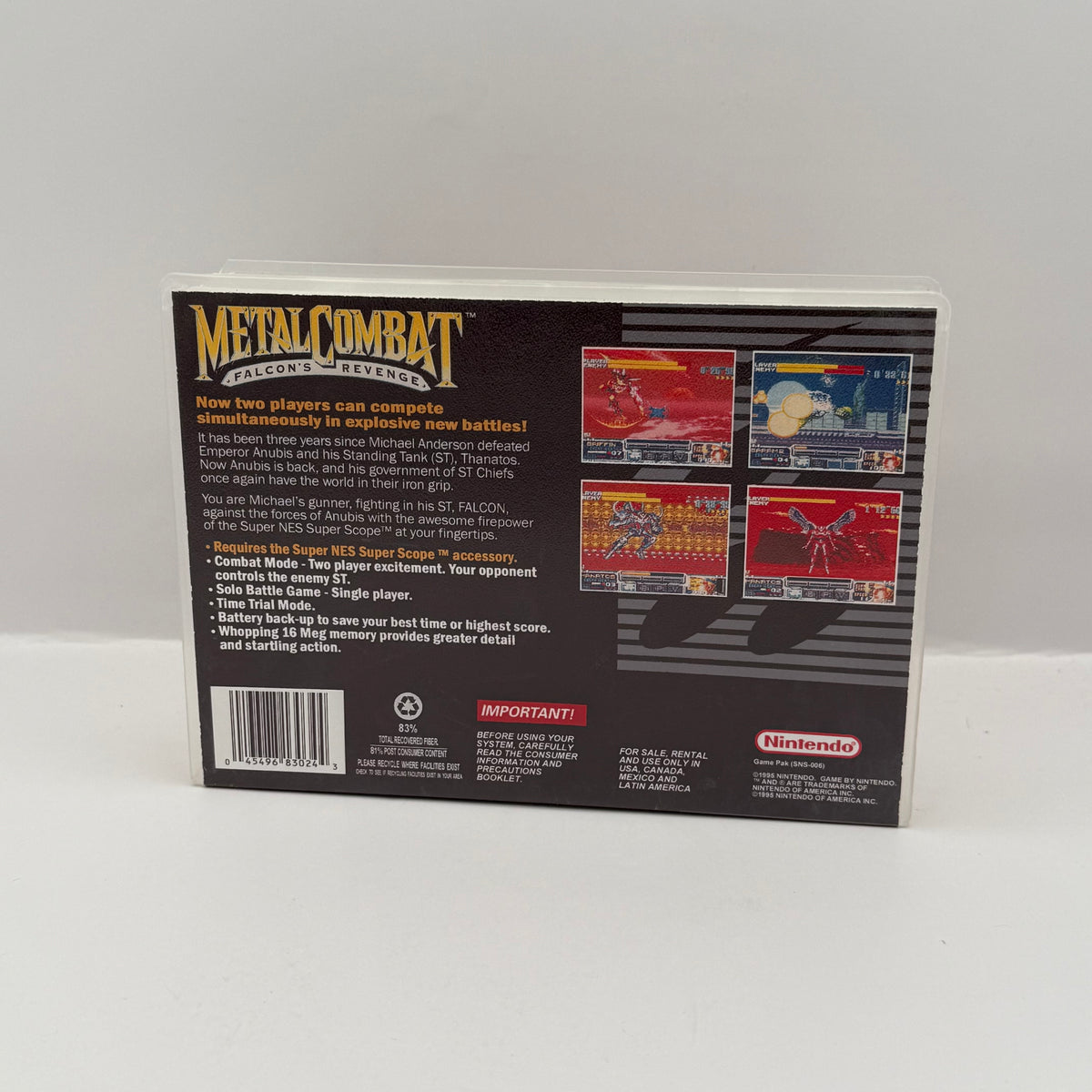 Metal Combat: Falcon's Revenge Custom Game Case - SNES (Case Only, No Game)