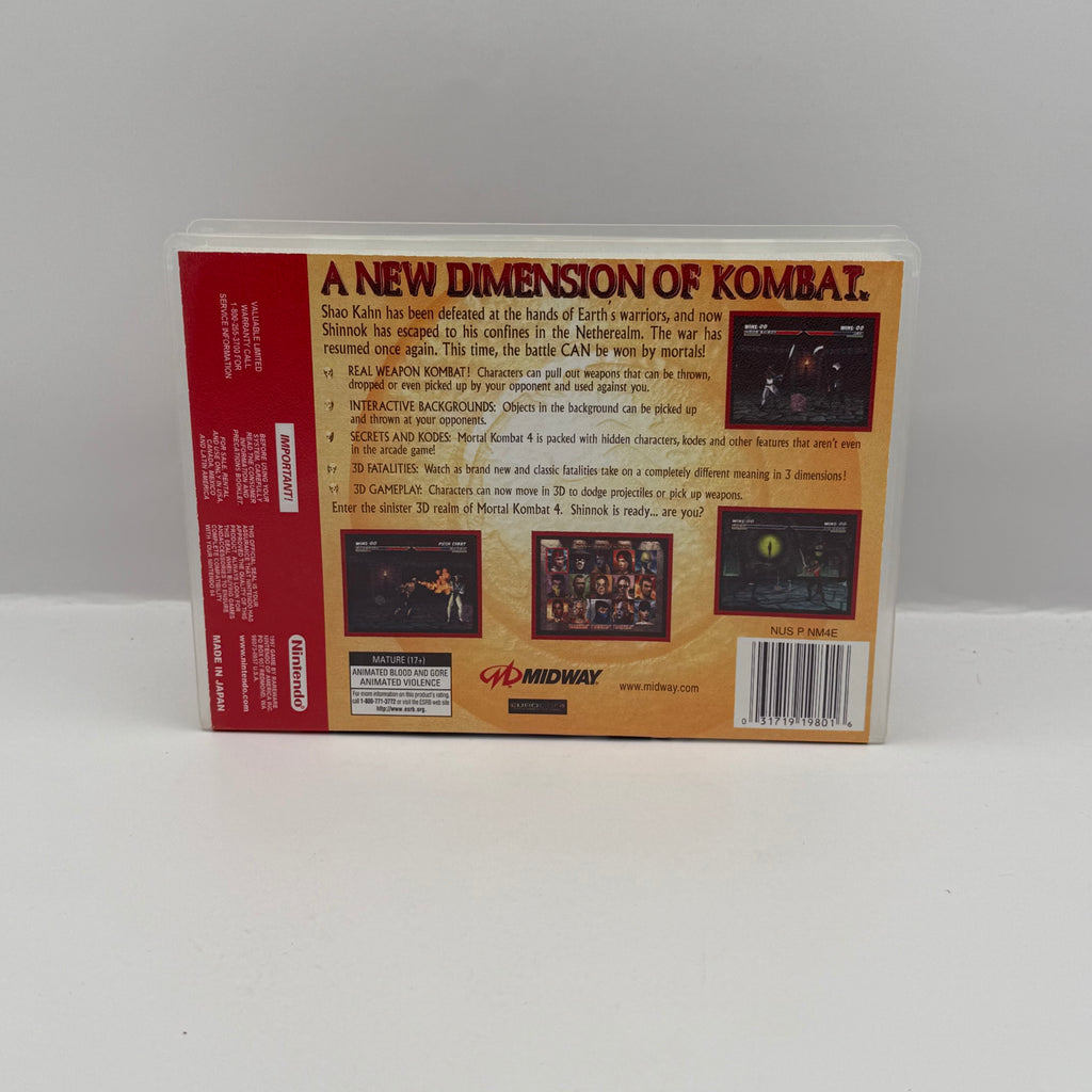 Mortal Kombat 4 Custom Game Case - Nintendo 64 (Case Only, No Game)