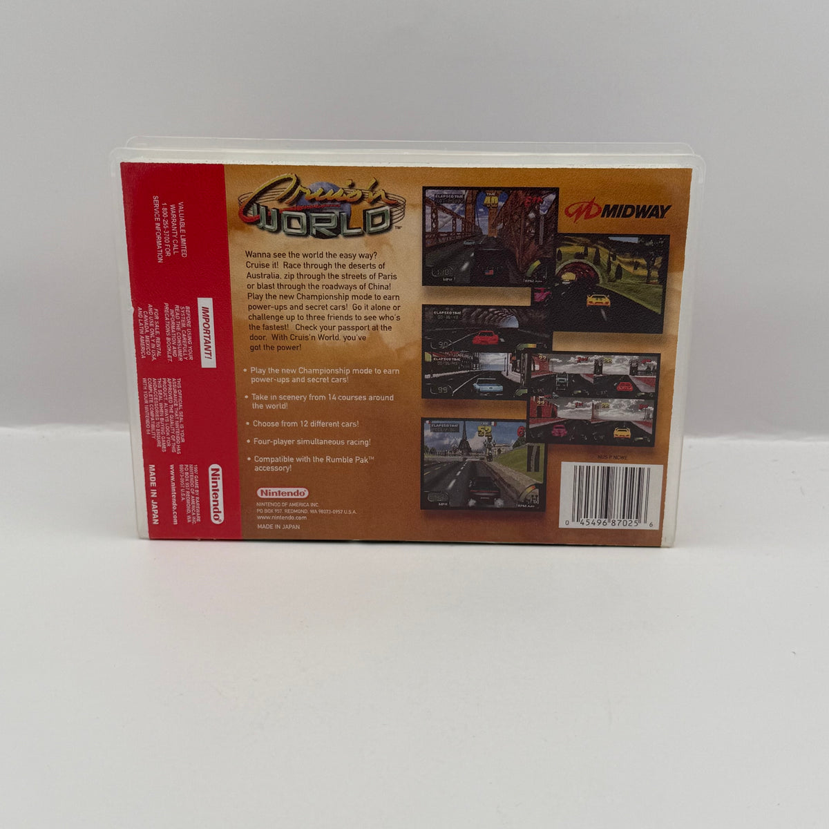 Cruis'n World Custom Game Case - Nintendo 64 (Case Only, No Game)