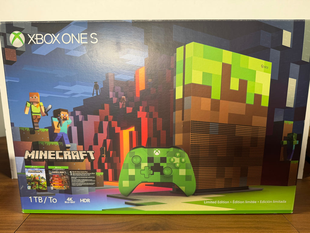 Xbox One S Minecraft Limited Edition 1TB Console with Creeper Controller