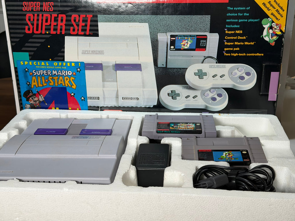 Super Nintendo SNES Super Set CIB with Super Mario World & All-Stars