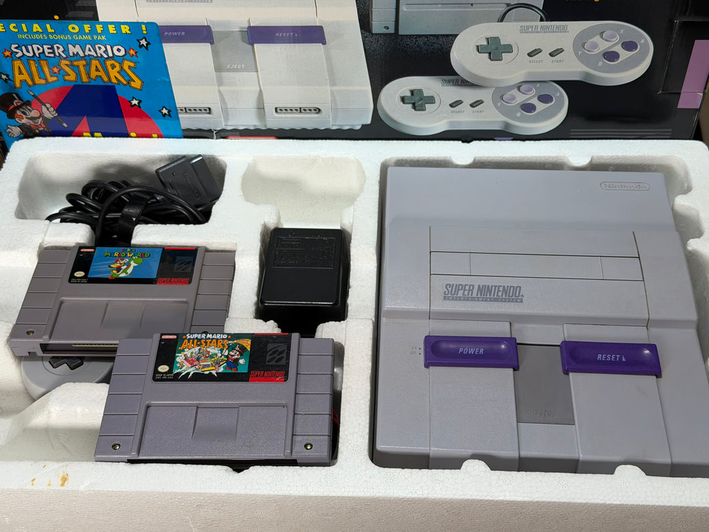 Super Nintendo SNES Super Set CIB with Super Mario World & All-Stars