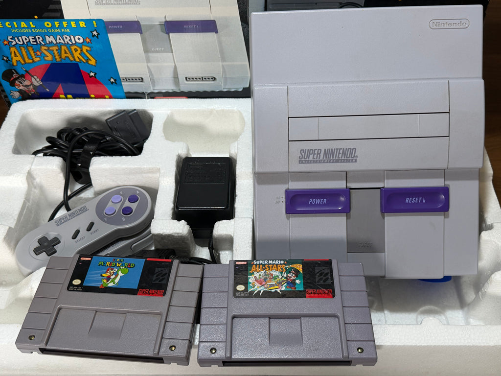 Super Nintendo SNES Super Set CIB with Super Mario World & All-Stars
