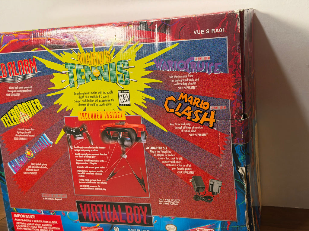 Nintendo Virtual Boy Complete CIB Bundle with AC Adapter Tap