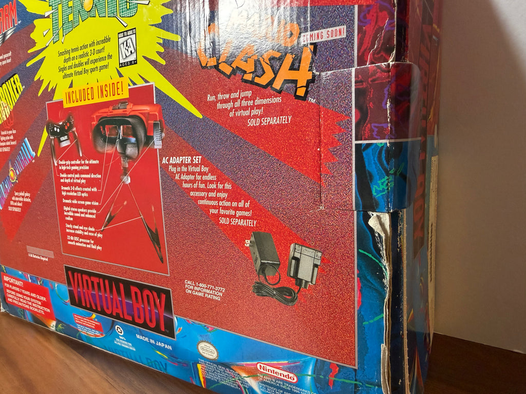 Nintendo Virtual Boy Complete CIB Bundle with AC Adapter Tap