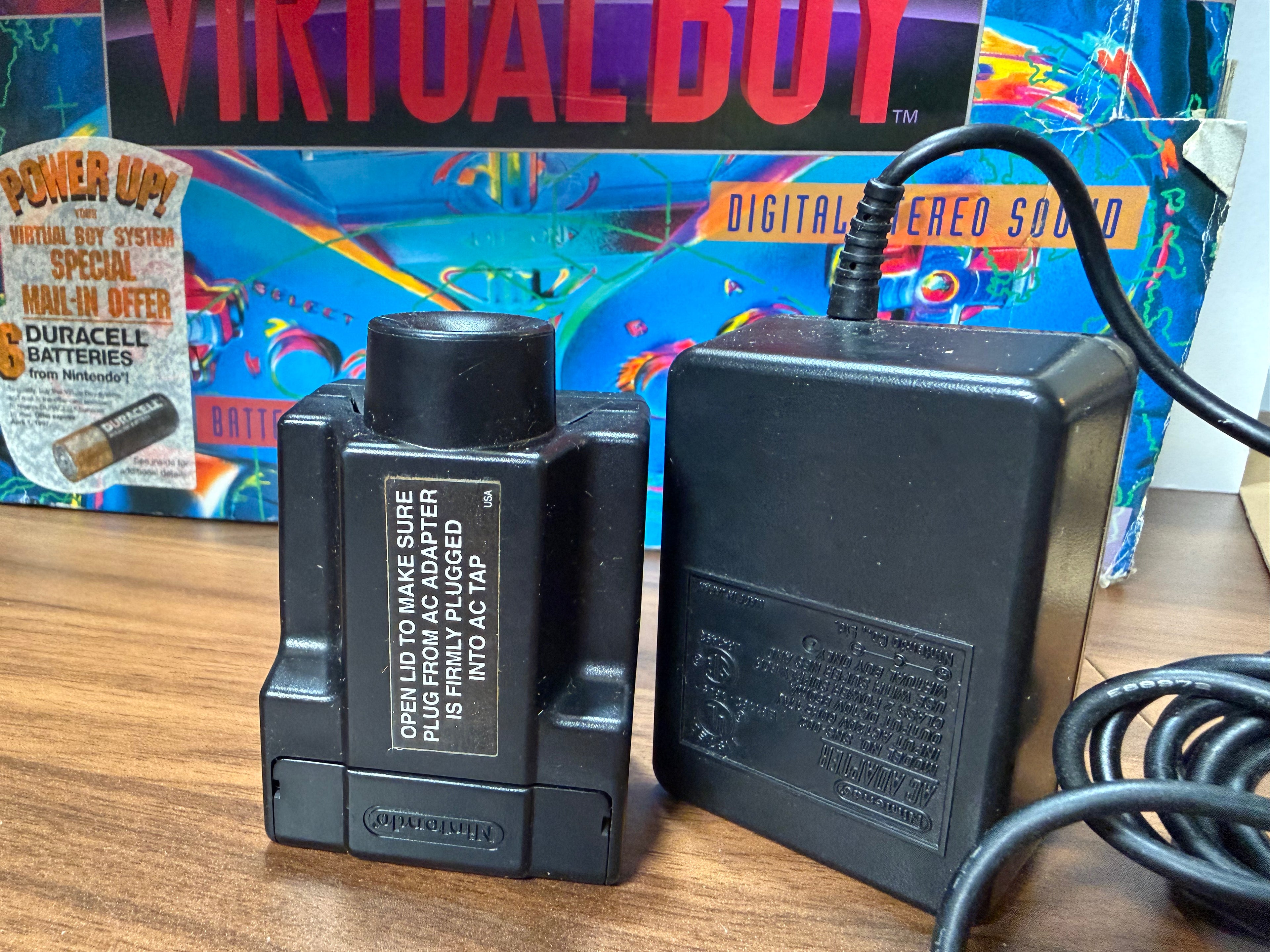 Nintendo Virtual Boy Complete CIB Bundle with AC Adapter Tap