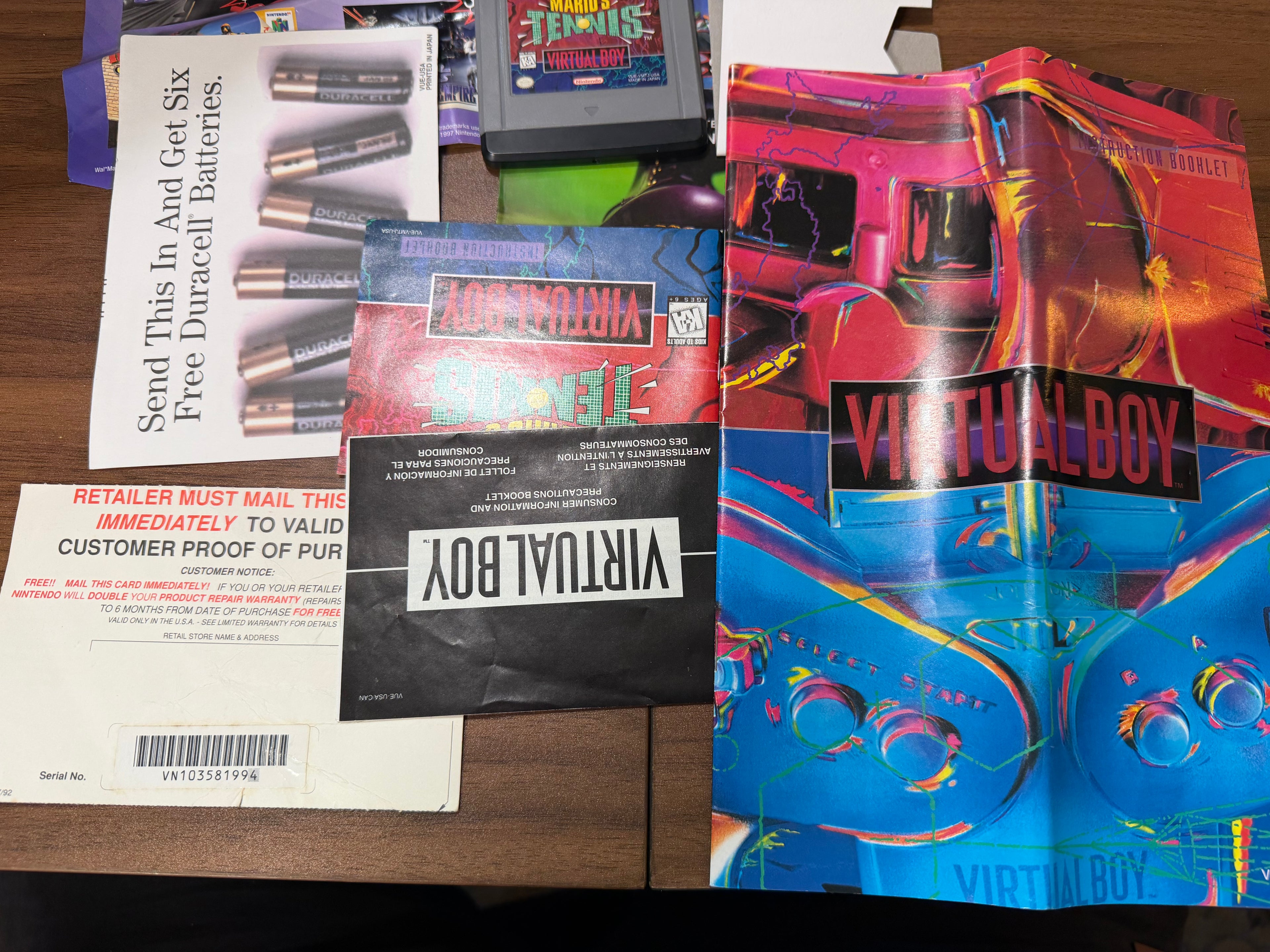 Nintendo Virtual Boy Complete CIB Bundle with AC Adapter Tap