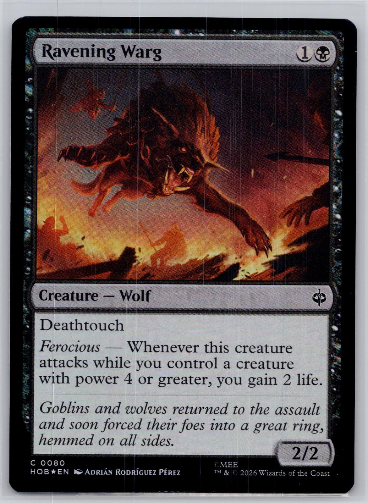 Ravening Warg The Hobbit Magic: The Gathering Foil Near Mint