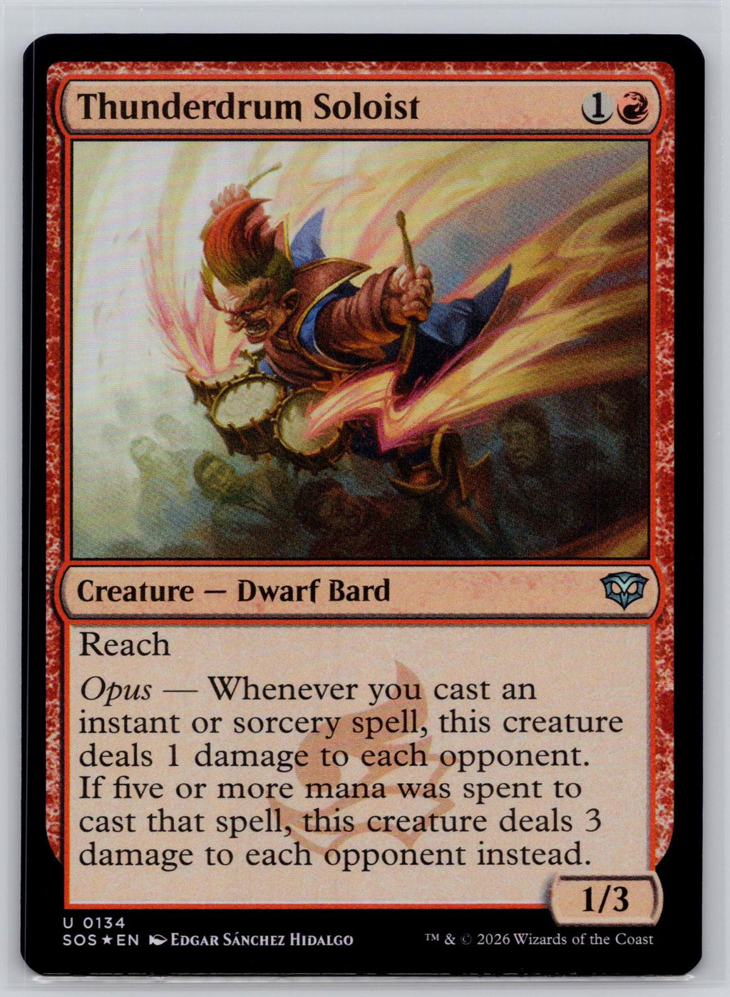 Thunderdrum Soloist Secrets of Strixhaven Magic: The Gathering Foil Near Mint